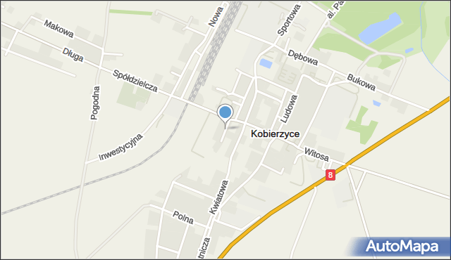 Kobierzyce, Kasztanowa, mapa Kobierzyce