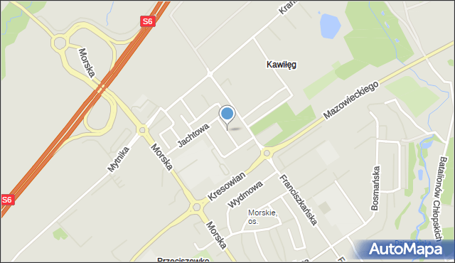 Koszalin, Kapitańska, mapa Koszalina