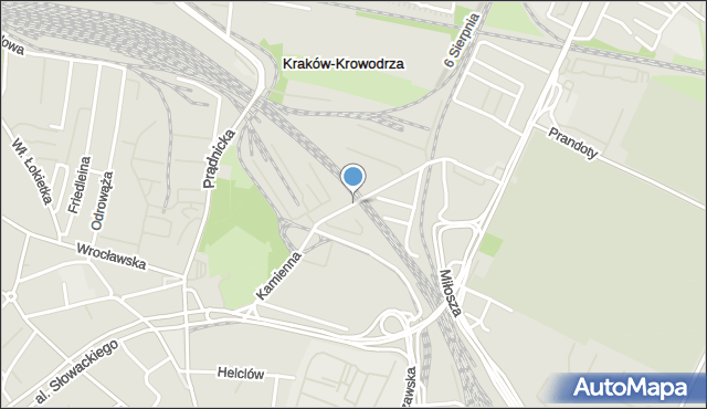 Kraków, Kamienna, mapa Krakowa