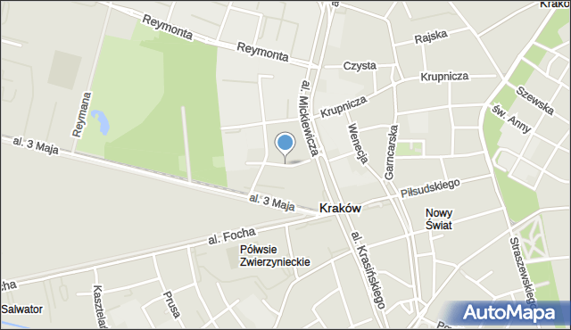 Kraków, Kadrówki, mapa Krakowa