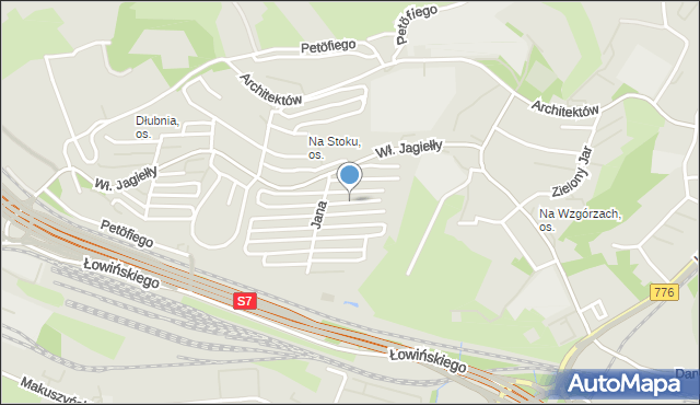 Kraków, Kazimierza Sprawiedliwego, mapa Krakowa