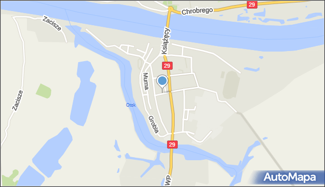 Krosno Odrzańskie, Kamienna, mapa Krosno Odrzańskie