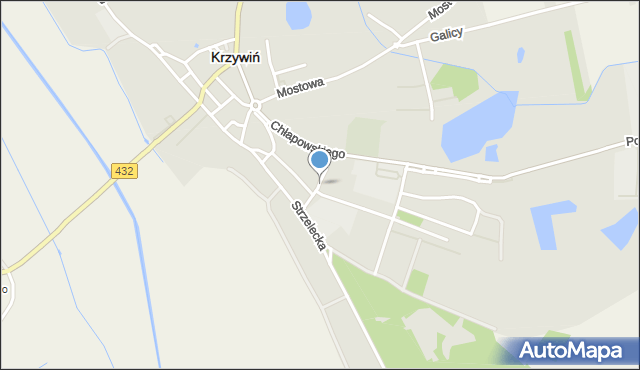 Krzywiń, Kasztelańska, mapa Krzywiń