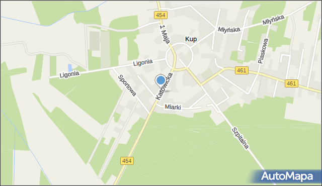 Kup, Katowicka, mapa Kup