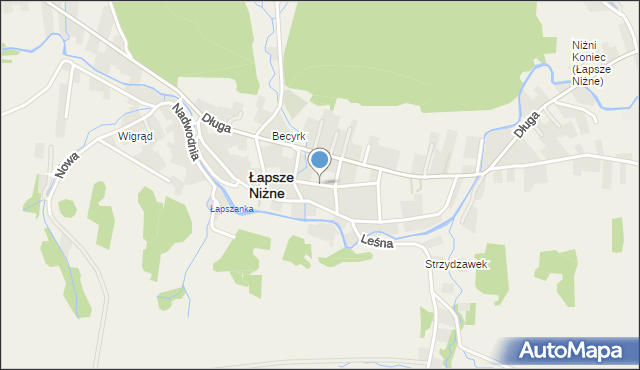 Łapsze Niżne, Kasprzyckiego Jana, mapa Łapsze Niżne