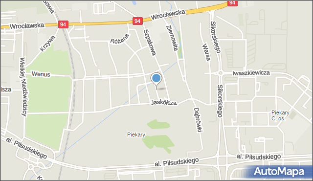 Legnica, Kanarkowa, mapa Legnicy