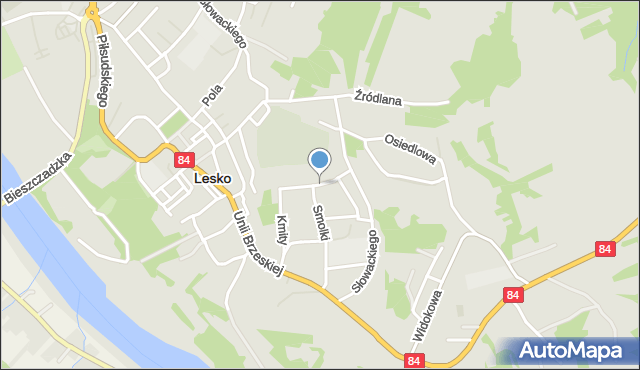Lesko, Kaczkowskiego Zygmunta, mapa Lesko