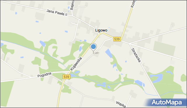 Ligowo, Kaczmarka Czesława, bp., mapa Ligowo