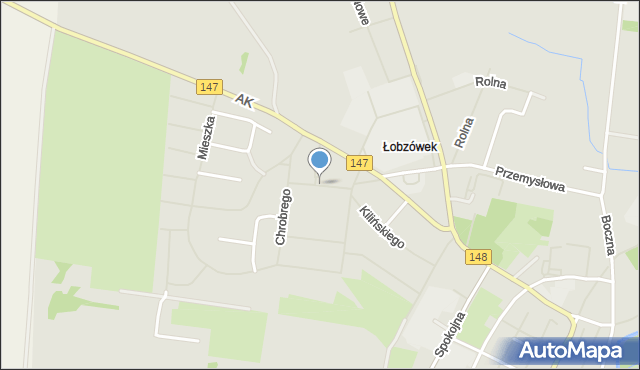 Łobez, Kamienna, mapa Łobez