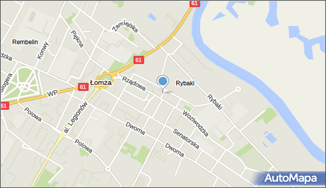 Łomża, Kaznodziejska, mapa Łomży