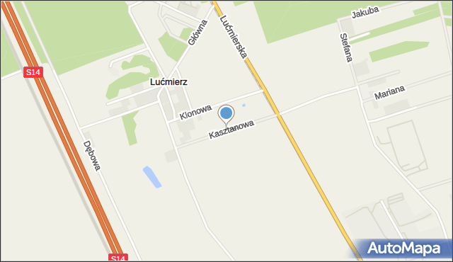 Lućmierz-Las, Kasztanowa, mapa Lućmierz-Las