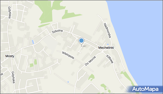 Mechelinki, Kapitańska, mapa Mechelinki