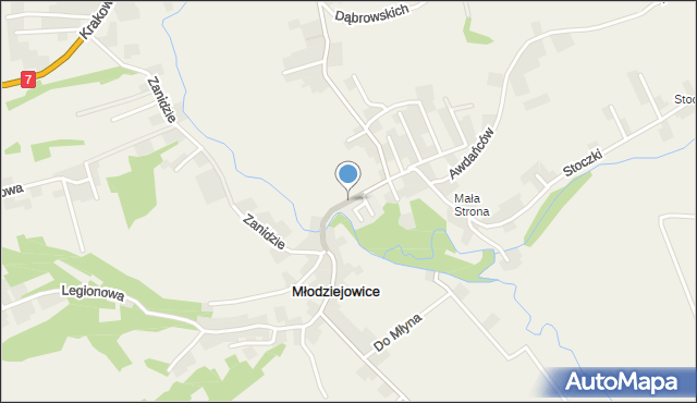 Młodziejowice gmina Michałowice, Kadrowa, mapa Młodziejowice gmina Michałowice