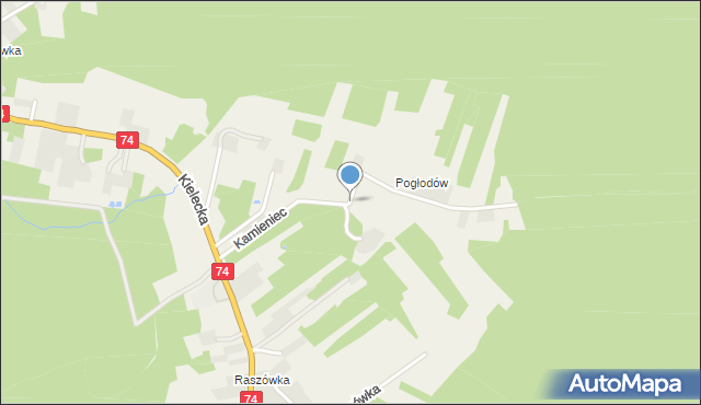 Mniów, Kamieniec, mapa Mniów