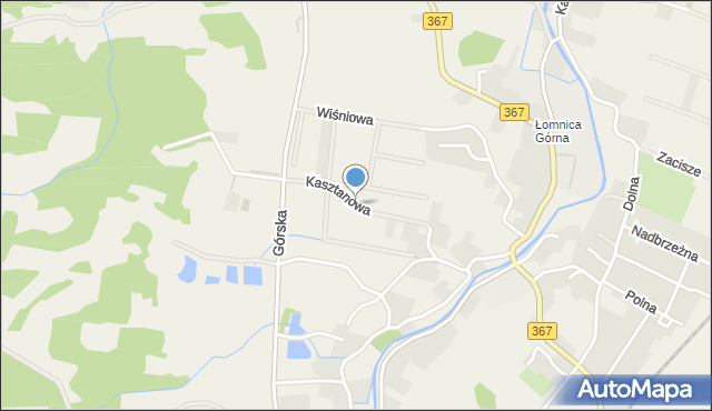 Mysłakowice, Kasztanowa, mapa Mysłakowice