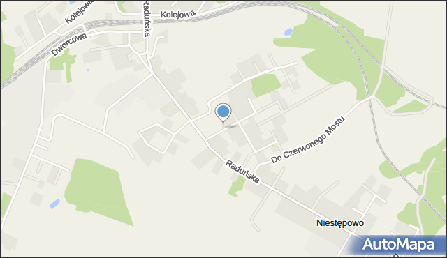 Niestępowo, Kasztanowa, mapa Niestępowo