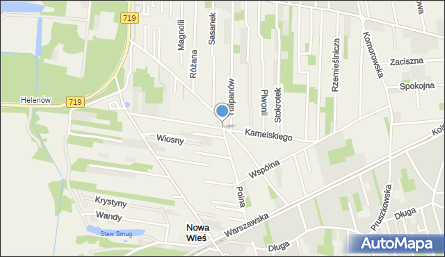 Nowa Wieś gmina Michałowice, Kamelskiego Władysława, mapa Nowa Wieś gmina Michałowice