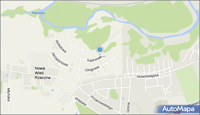 Nowa Wieś Rzeczna, Kalinowa, mapa Nowa Wieś Rzeczna