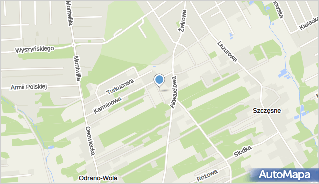 Odrano-Wola, Kawowa, mapa Odrano-Wola