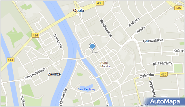 Opole, Katedralna, mapa Opola