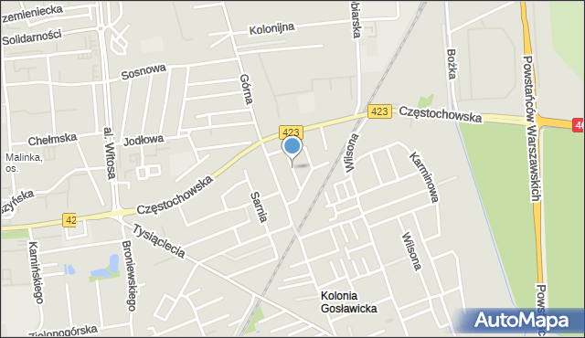 Opole, Kasztanowa, mapa Opola