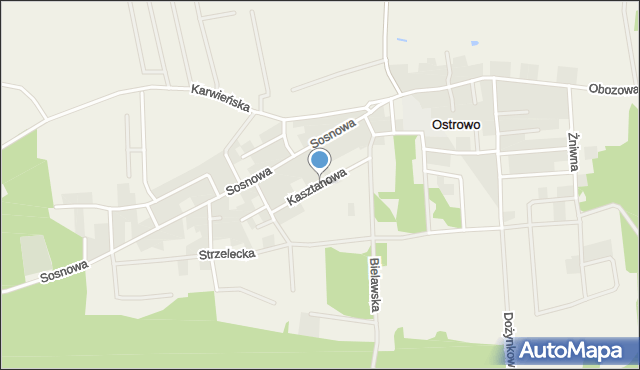 Ostrowo gmina Władysławowo, Kasztanowa, mapa Ostrowo gmina Władysławowo