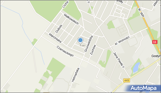 Ostrzeszów, Kamińskiego Aleksandra, dh., mapa Ostrzeszów