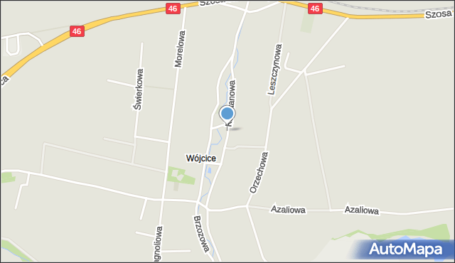 Otmuchów, Kasztanowa, mapa Otmuchów