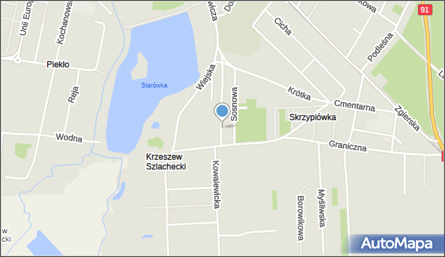 Ozorków, Kasztanowa, mapa Ozorków