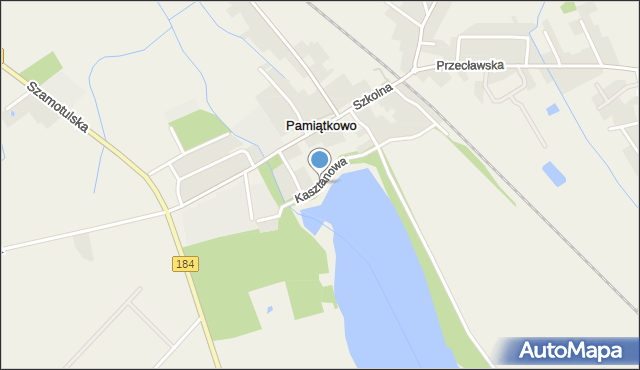 Pamiątkowo, Kasztanowa, mapa Pamiątkowo