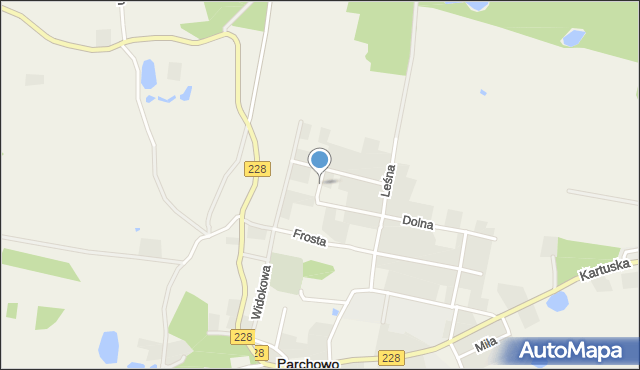 Parchowo powiat bytowski, Kaszubska, mapa Parchowo powiat bytowski