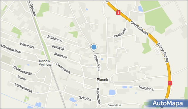 Piasek gmina Pszczyna, Katowicka, mapa Piasek gmina Pszczyna