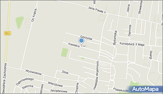 Piekary Śląskie, Kawalca Juliana, mapa Piekary Śląskie