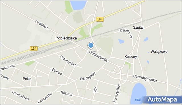 Pobiedziska, Kazimierza Odnowiciela, mapa Pobiedziska
