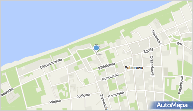 Pobierowo, Kawalerska, mapa Pobierowo