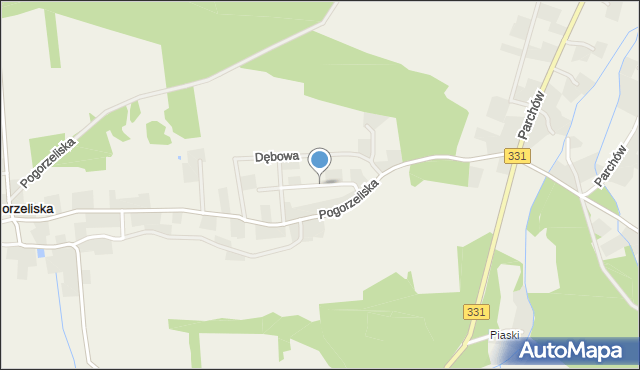 Pogorzeliska, Kasztanowa, mapa Pogorzeliska