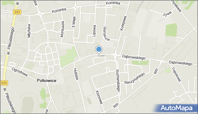 Polkowice, Kasztanowa, mapa Polkowice