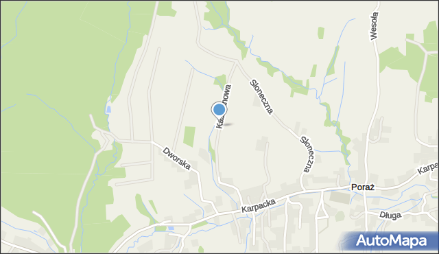 Poraż, Kasztanowa, mapa Poraż