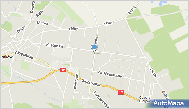 Przemków, Kamienna, mapa Przemków