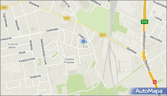 Pszczyna, Kazimierza Sprawiedliwego, mapa Pszczyny