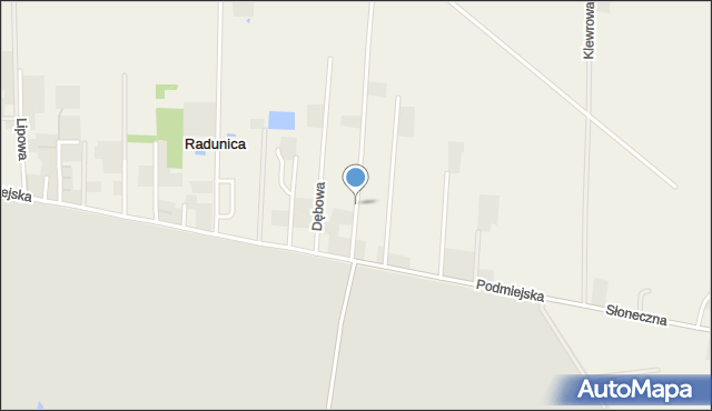 Radunica, Kasztanowa, mapa Radunica