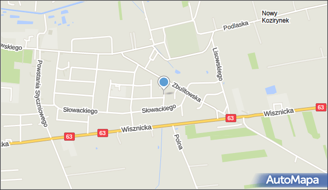 Radzyń Podlaski, Kasprowicza Jana, mapa Radzyń Podlaski