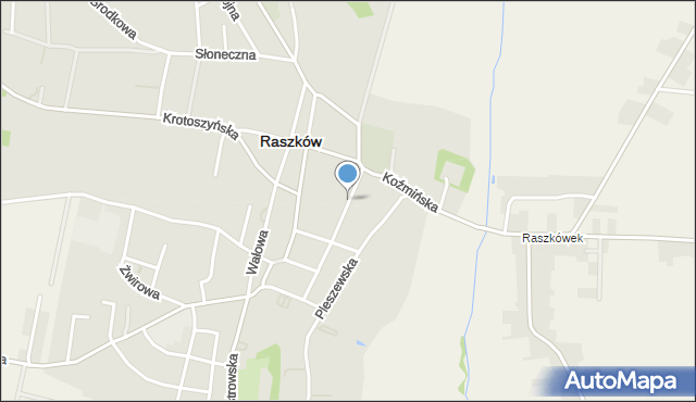Raszków powiat ostrowski, Kaliska, mapa Raszków powiat ostrowski