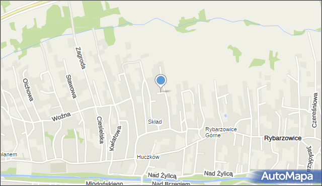 Rybarzowice, Kaczeńców, mapa Rybarzowice