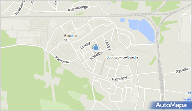 Rybnik, Kadetów, mapa Rybnika