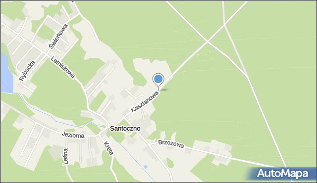 Santoczno, Kasztanowa, mapa Santoczno