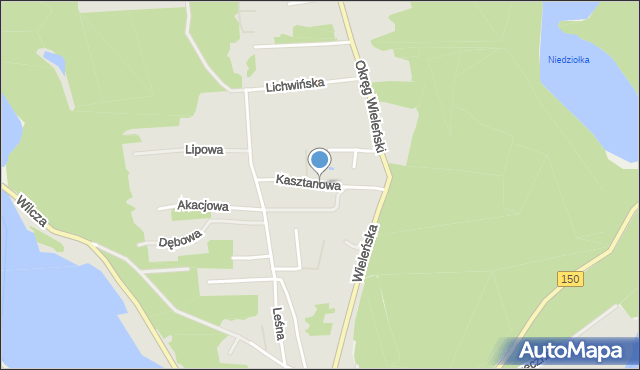 Sieraków powiat międzychodzki, Kasztanowa, mapa Sieraków powiat międzychodzki