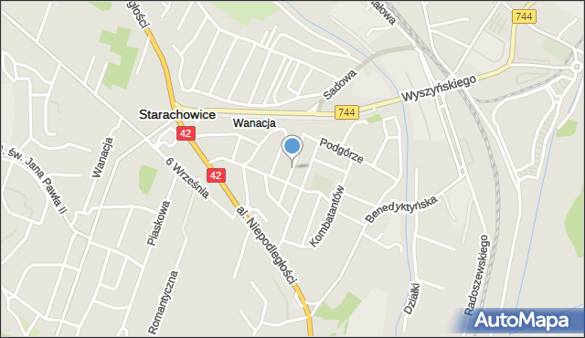 Starachowice, Karpacka, mapa Starachowic