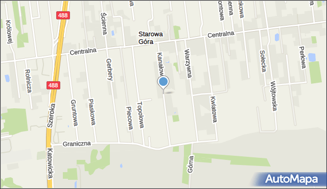 Starowa Góra, Kanałowa, mapa Starowa Góra