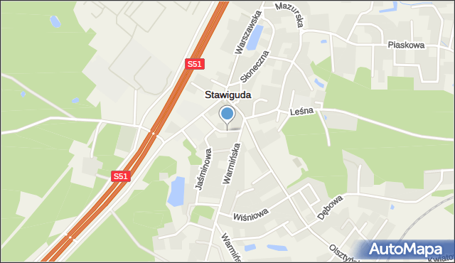 Stawiguda, Kalinowa, mapa Stawiguda